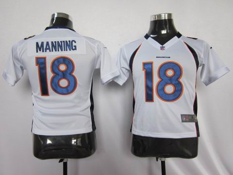 Youth Nike NFL Denver Broncos 18 Manning White Game Jerseys